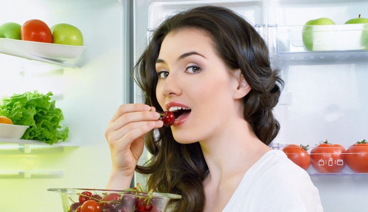 girl eats fruit for breast augmentation